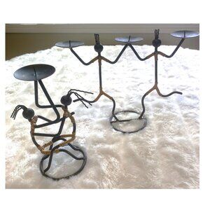 Iron Sculpture Candle Set Dancing Couple